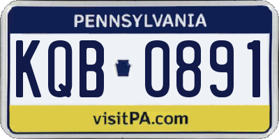 PA license plate KQB0891