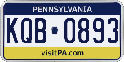 PA license plate KQB0893