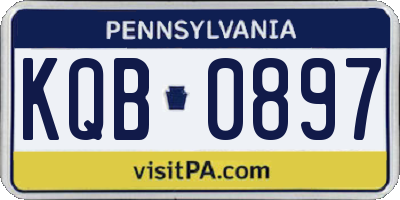 PA license plate KQB0897