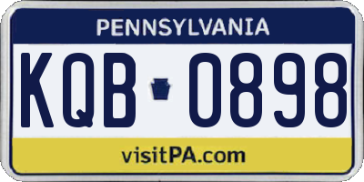 PA license plate KQB0898