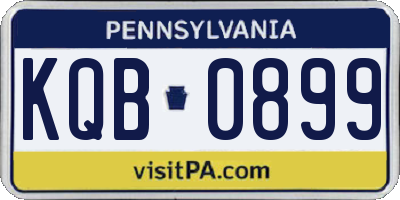 PA license plate KQB0899