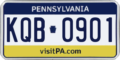 PA license plate KQB0901