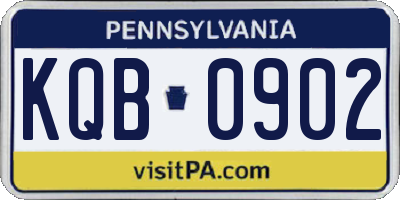 PA license plate KQB0902