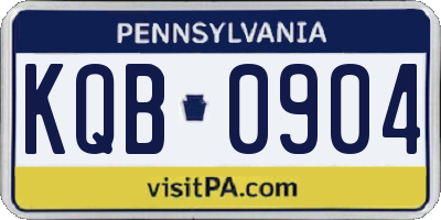 PA license plate KQB0904