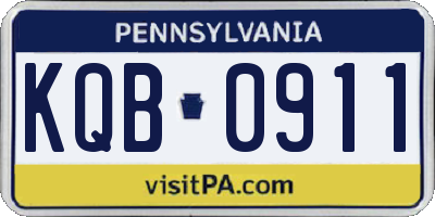 PA license plate KQB0911