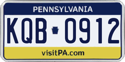 PA license plate KQB0912