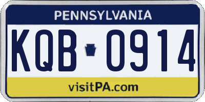 PA license plate KQB0914