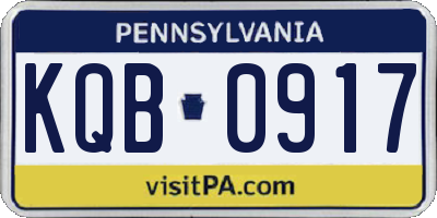 PA license plate KQB0917