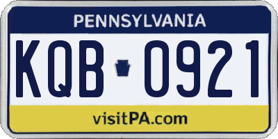 PA license plate KQB0921