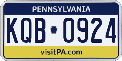 PA license plate KQB0924