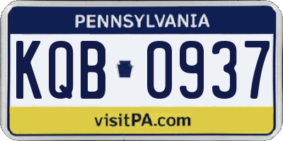 PA license plate KQB0937