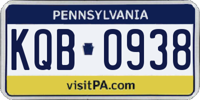 PA license plate KQB0938