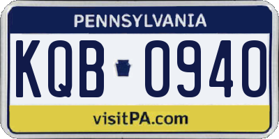 PA license plate KQB0940