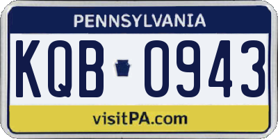 PA license plate KQB0943