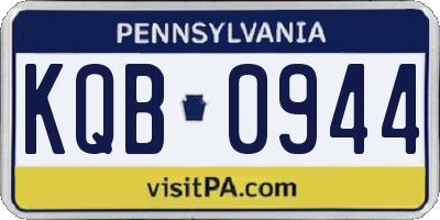 PA license plate KQB0944