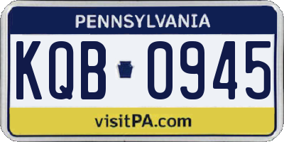 PA license plate KQB0945