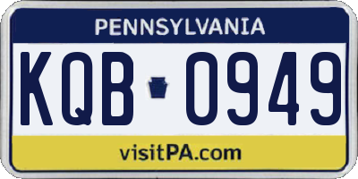 PA license plate KQB0949