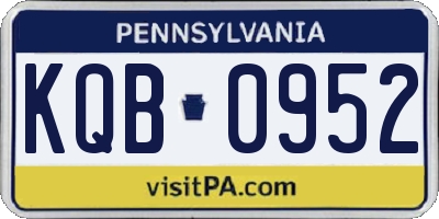 PA license plate KQB0952