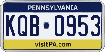 PA license plate KQB0953