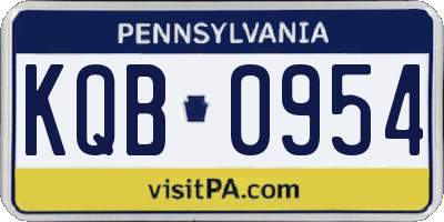 PA license plate KQB0954
