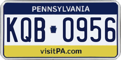 PA license plate KQB0956