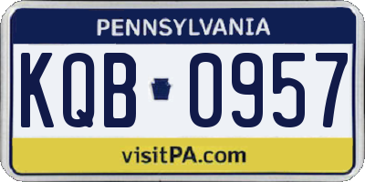 PA license plate KQB0957