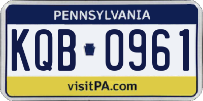PA license plate KQB0961