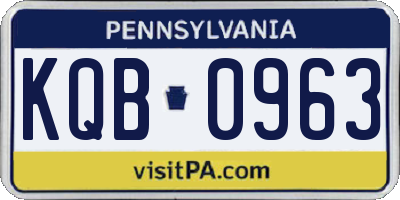 PA license plate KQB0963