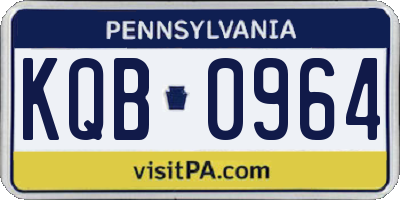 PA license plate KQB0964