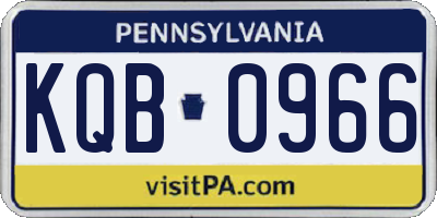 PA license plate KQB0966