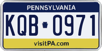 PA license plate KQB0971