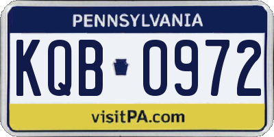 PA license plate KQB0972