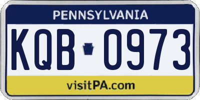 PA license plate KQB0973