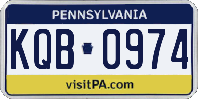 PA license plate KQB0974