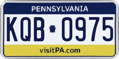 PA license plate KQB0975
