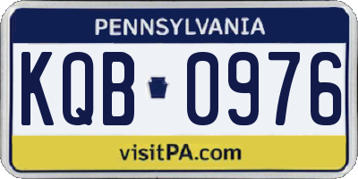 PA license plate KQB0976