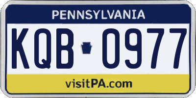 PA license plate KQB0977