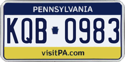 PA license plate KQB0983