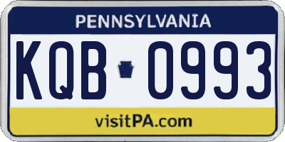 PA license plate KQB0993
