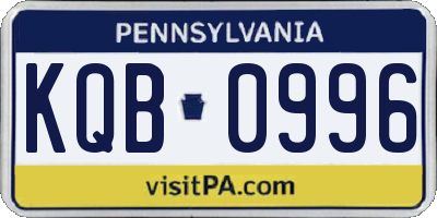PA license plate KQB0996