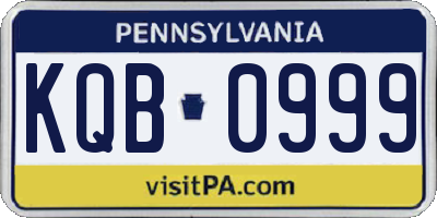 PA license plate KQB0999