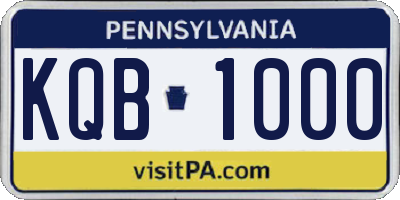 PA license plate KQB1000