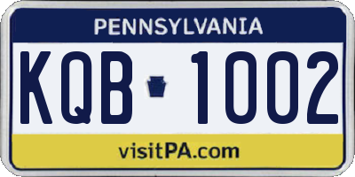 PA license plate KQB1002