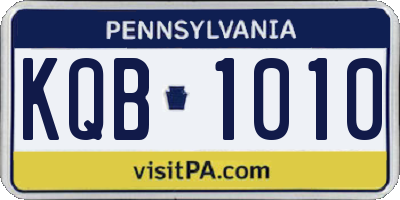 PA license plate KQB1010