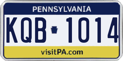 PA license plate KQB1014
