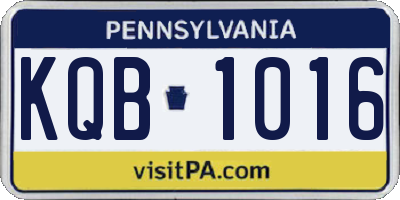 PA license plate KQB1016