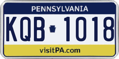 PA license plate KQB1018
