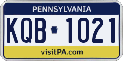 PA license plate KQB1021