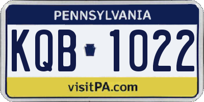 PA license plate KQB1022