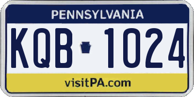 PA license plate KQB1024